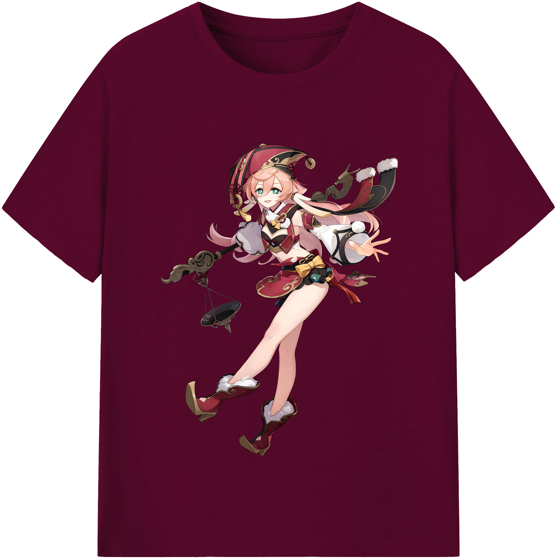 げんし神 ヤンフェイ genshin Yanfei レディースカジュアルプリントTシャツ（綿100％）